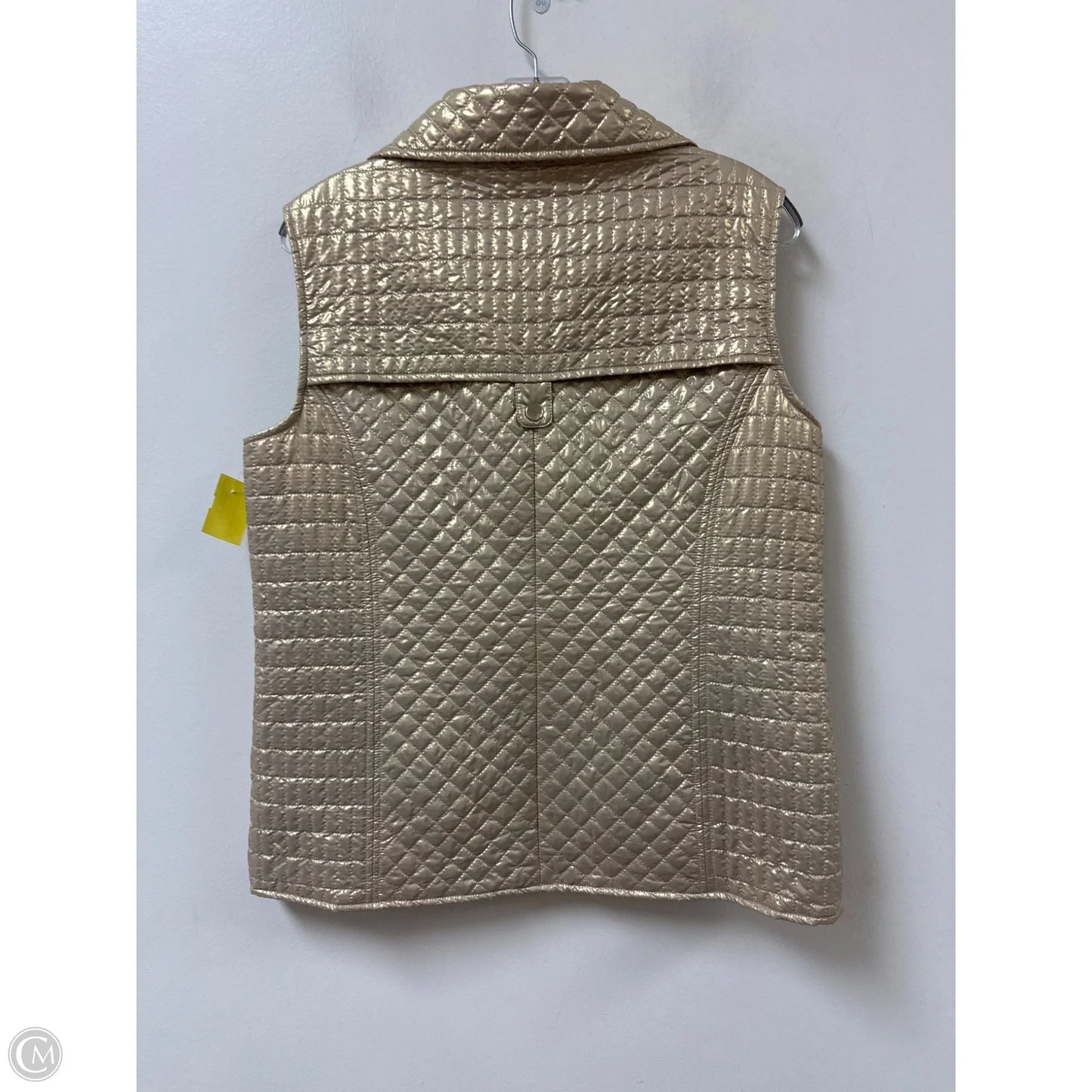 Vest Puffer & Quilted By Peck And Peck In Gold, Size: L