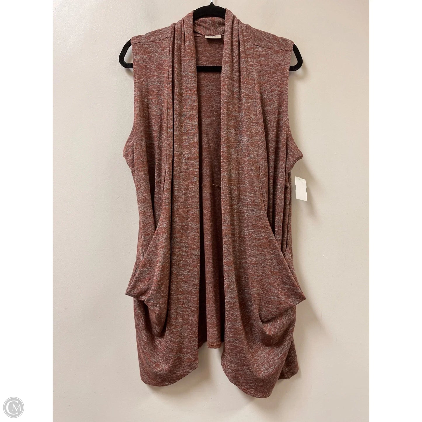 Sweater Cardigan By Logo In Brown, Size: 1x