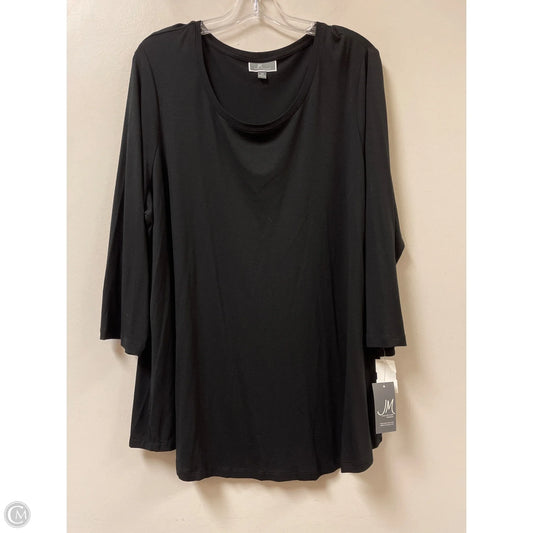 Top Long Sleeve By Jm Collections In Black, Size: 2x