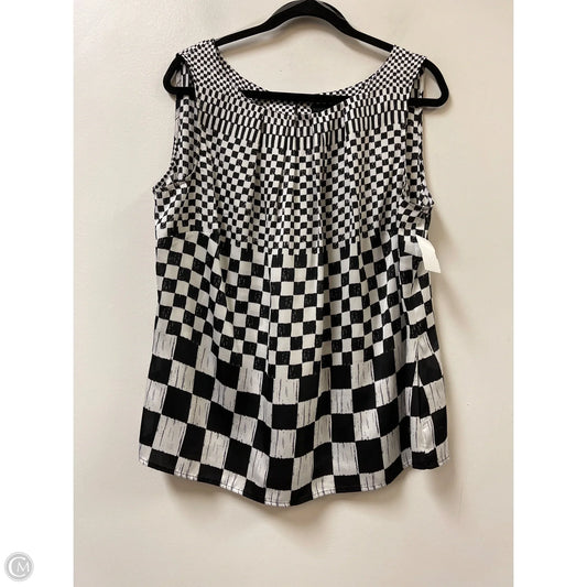 Top Short Sleeve By Worthington In Black & White, Size: 1x