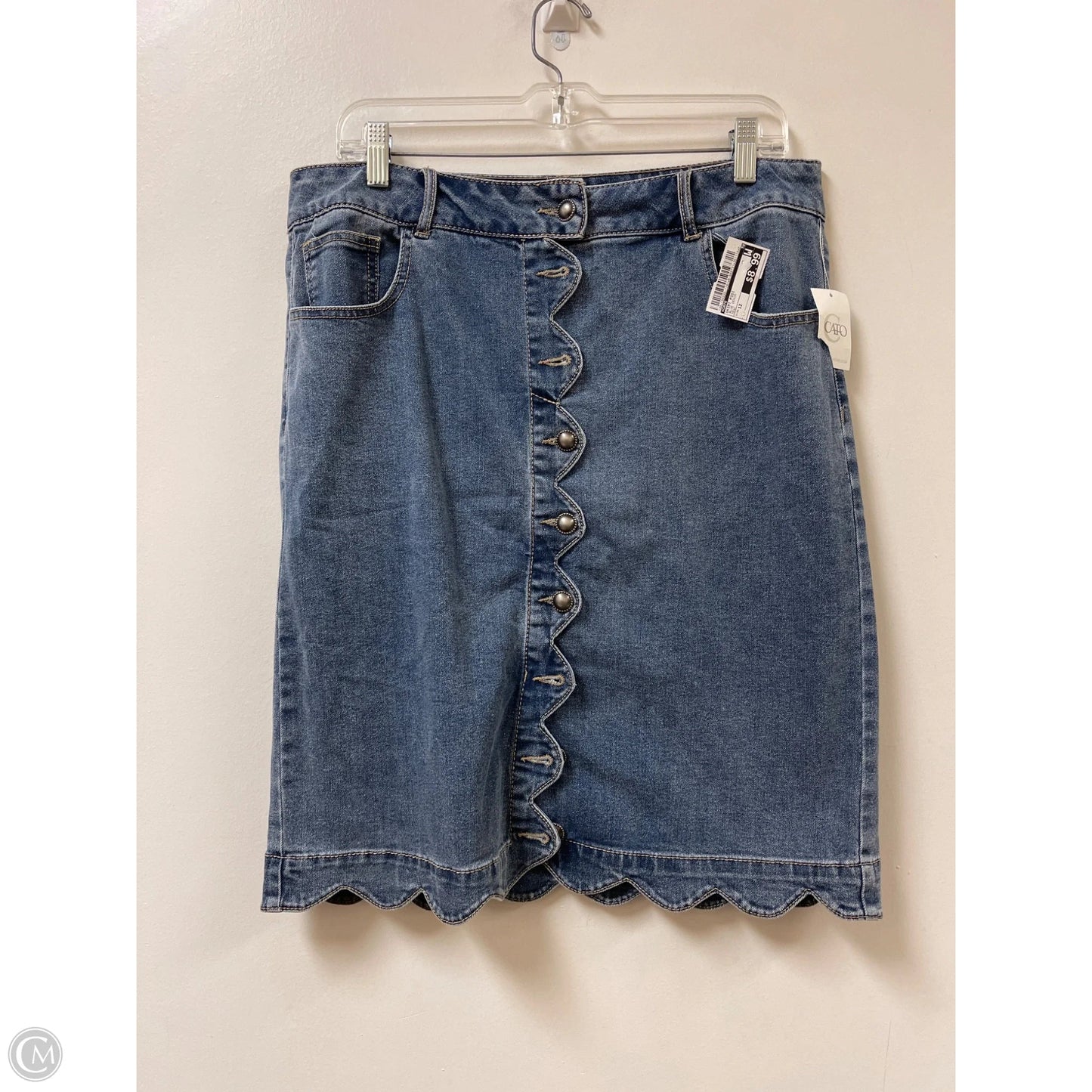 Skirt Midi By Cato In Blue Denim, Size: 12