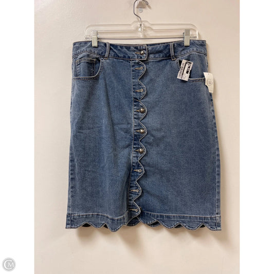 Skirt Midi By Cato In Blue Denim, Size: 12