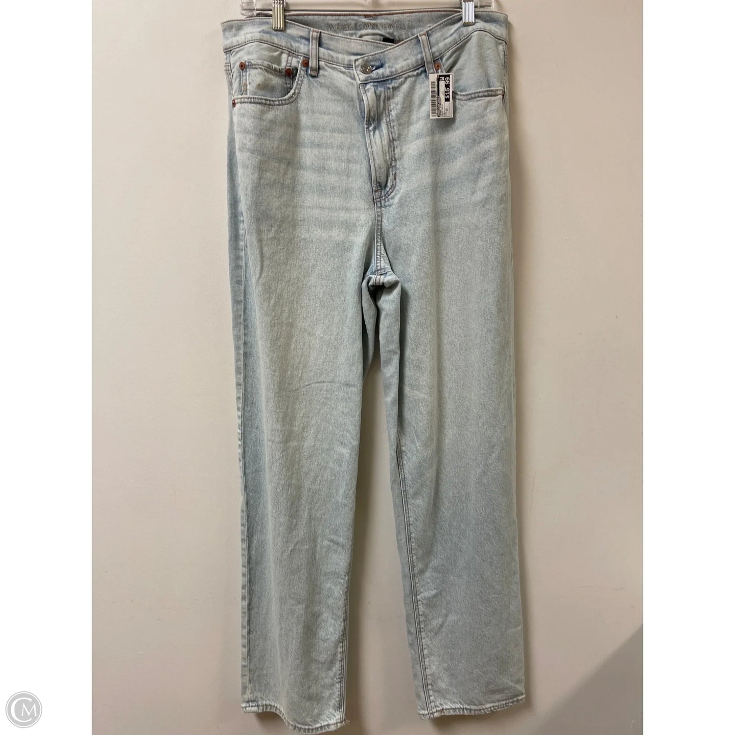 Jeans Straight By American Eagle In Blue Denim, Size: 12