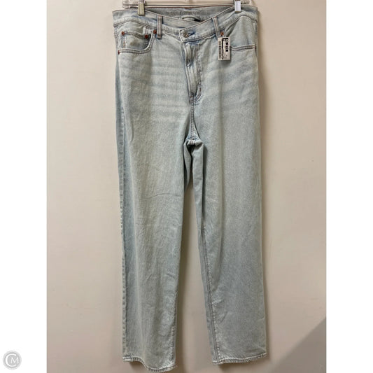 Jeans Straight By American Eagle In Blue Denim, Size: 12