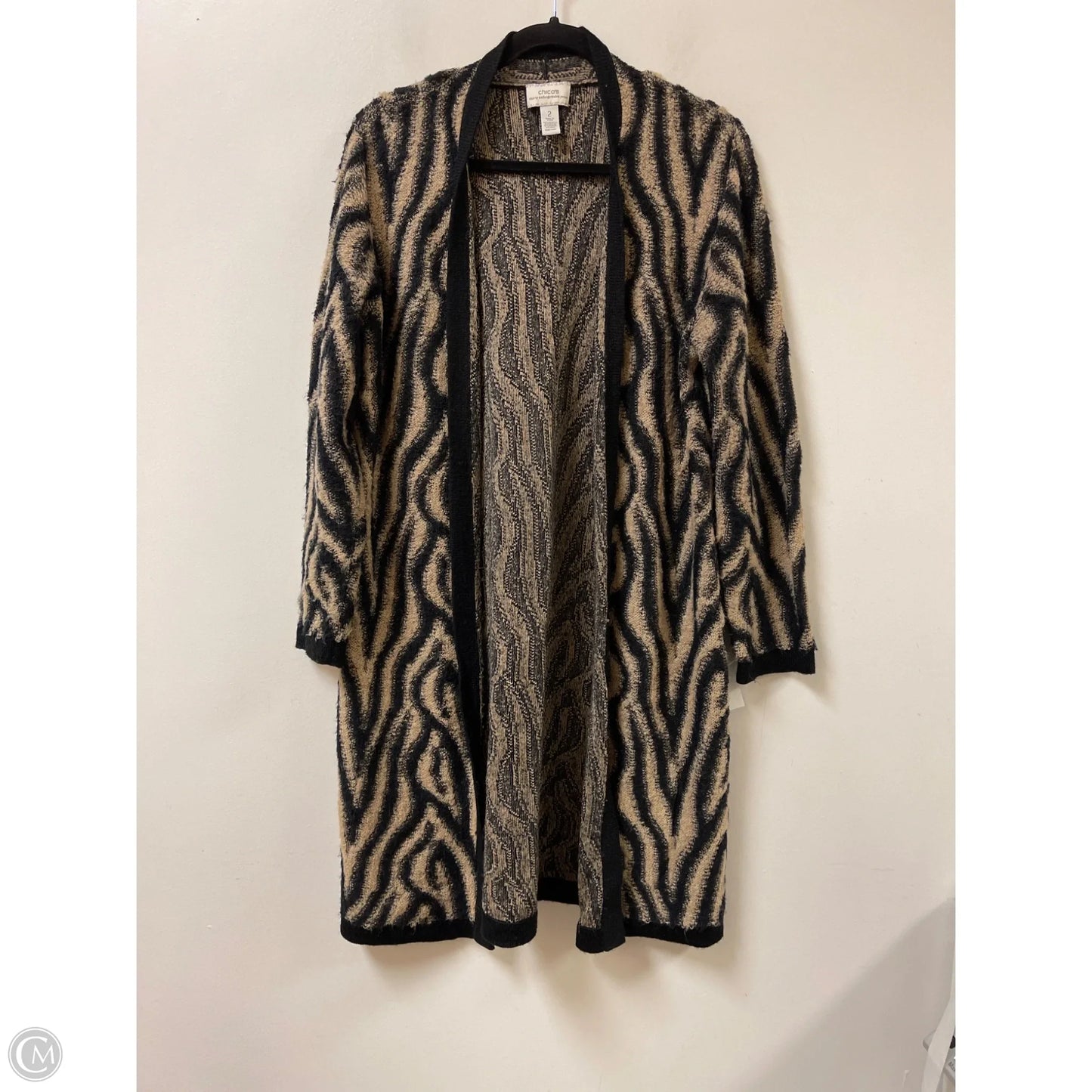 Sweater By Chicos In Zebra Print, Size: L