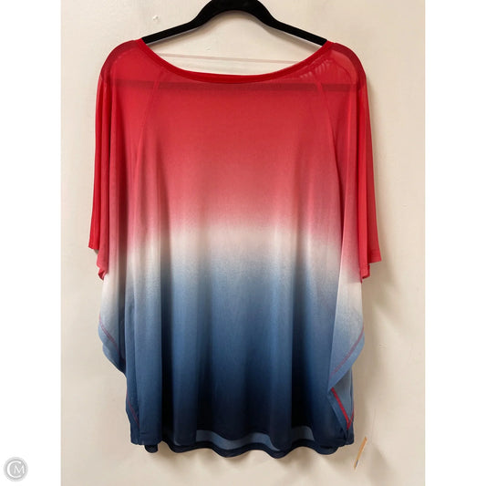 Top Short Sleeve By Lane Bryant In Blue & Red & White, Size: Xl