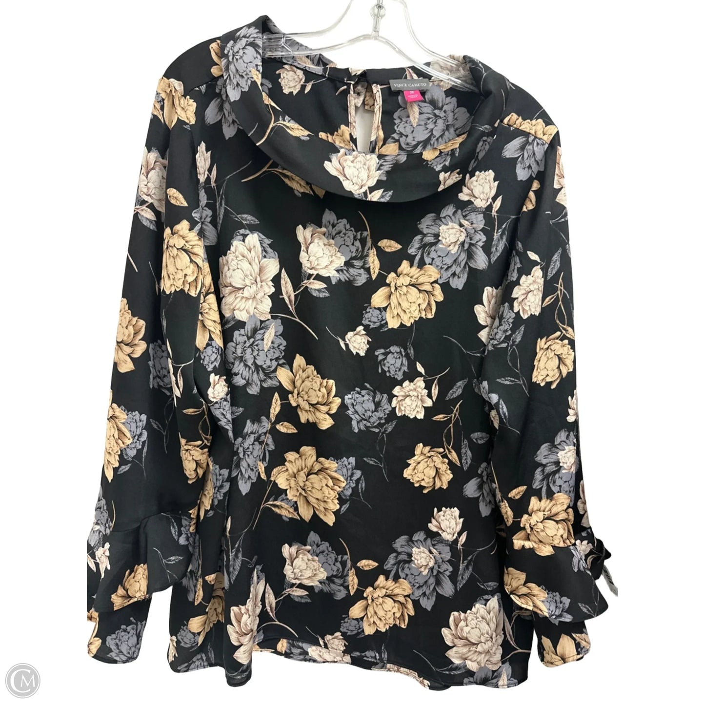Top Long Sleeve By Vince Camuto In Floral Print, Size: 2x