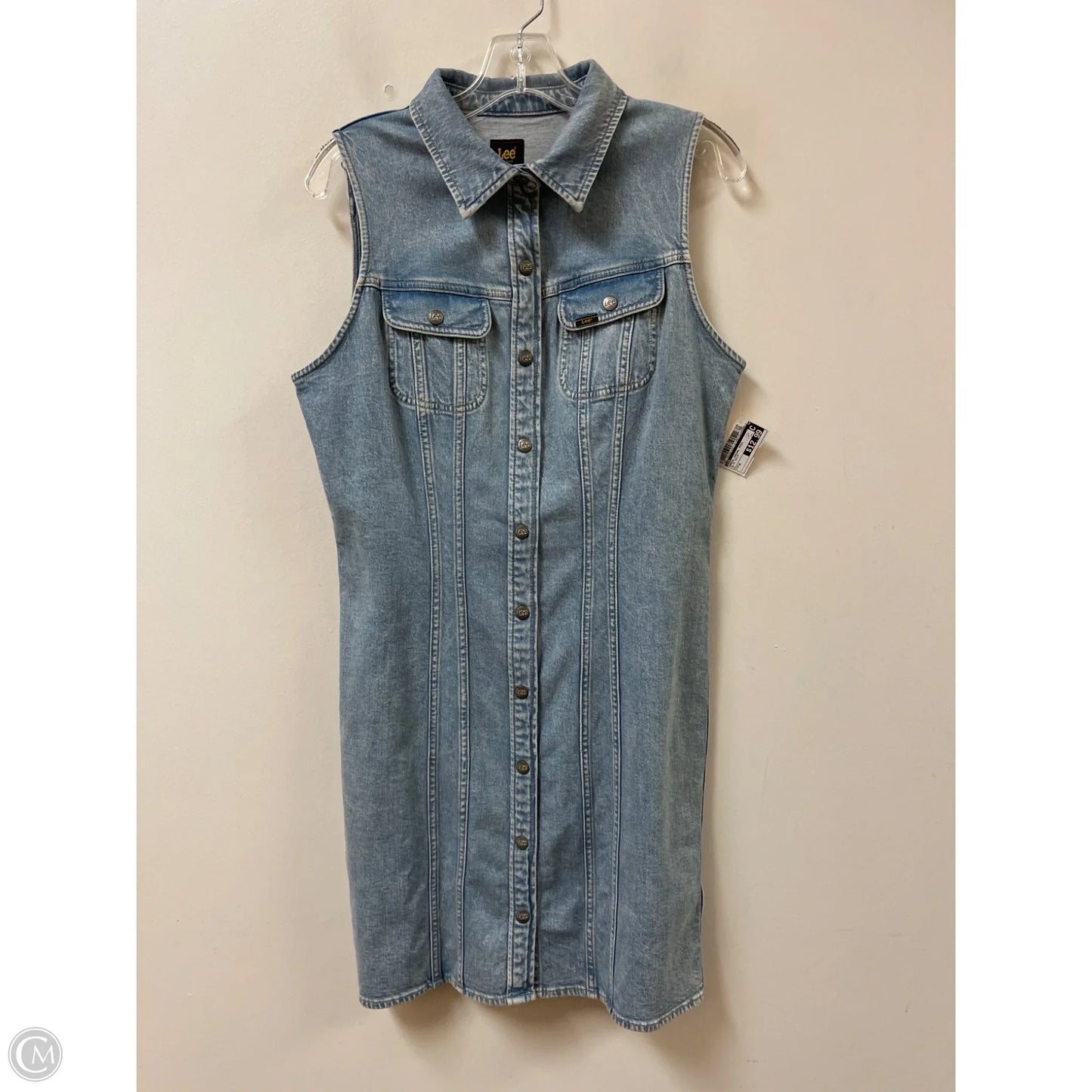 Dress Casual Midi By Lee In Blue Denim, Size: M
