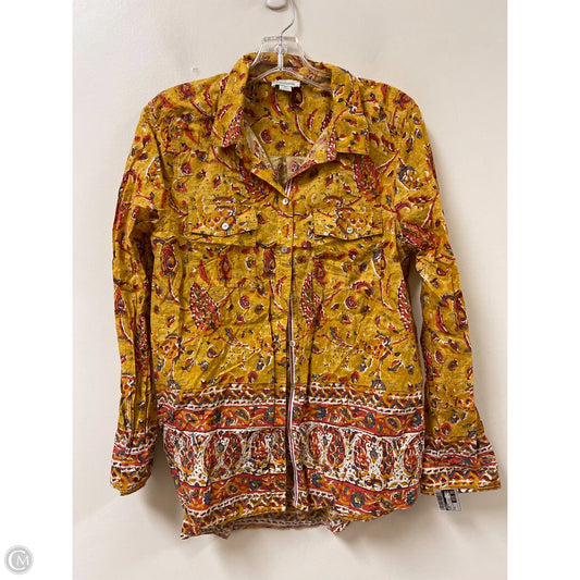 Blouse Long Sleeve By Sundance In Yellow, Size: M