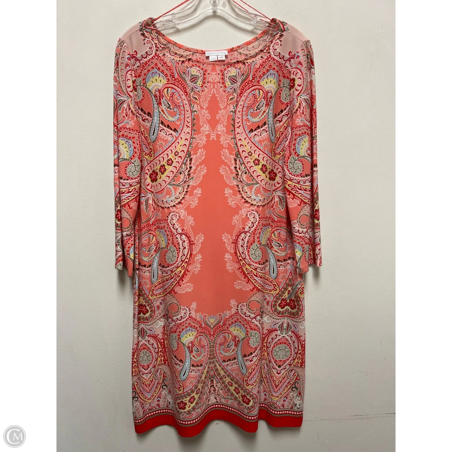 Dress Casual Midi By London Times In Paisley Print, Size: L