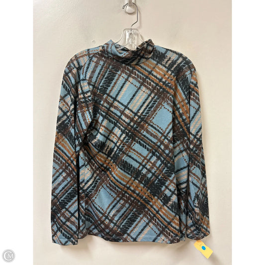 Top Long Sleeve By Susan Graver In Blue & Brown, Size: M