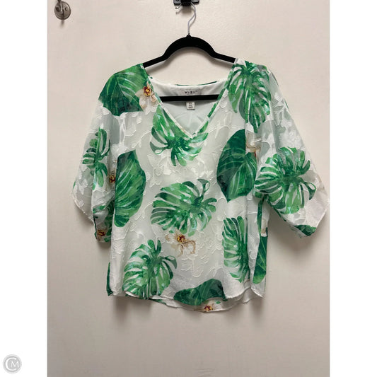 Top Short Sleeve By White House Black Market In Tropical Print, Size: S