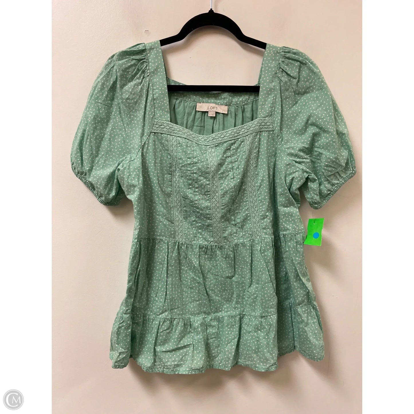 Top Short Sleeve By Loft In Green, Size: M