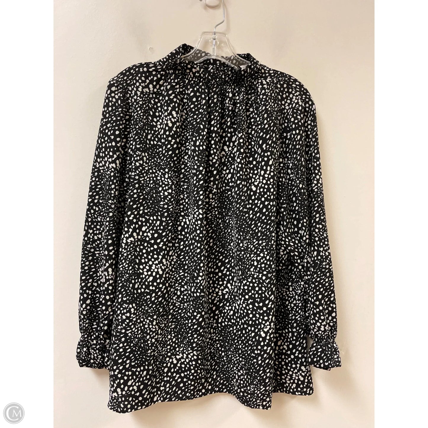Top Long Sleeve By Mary Square In Black & White, Size: Xl
