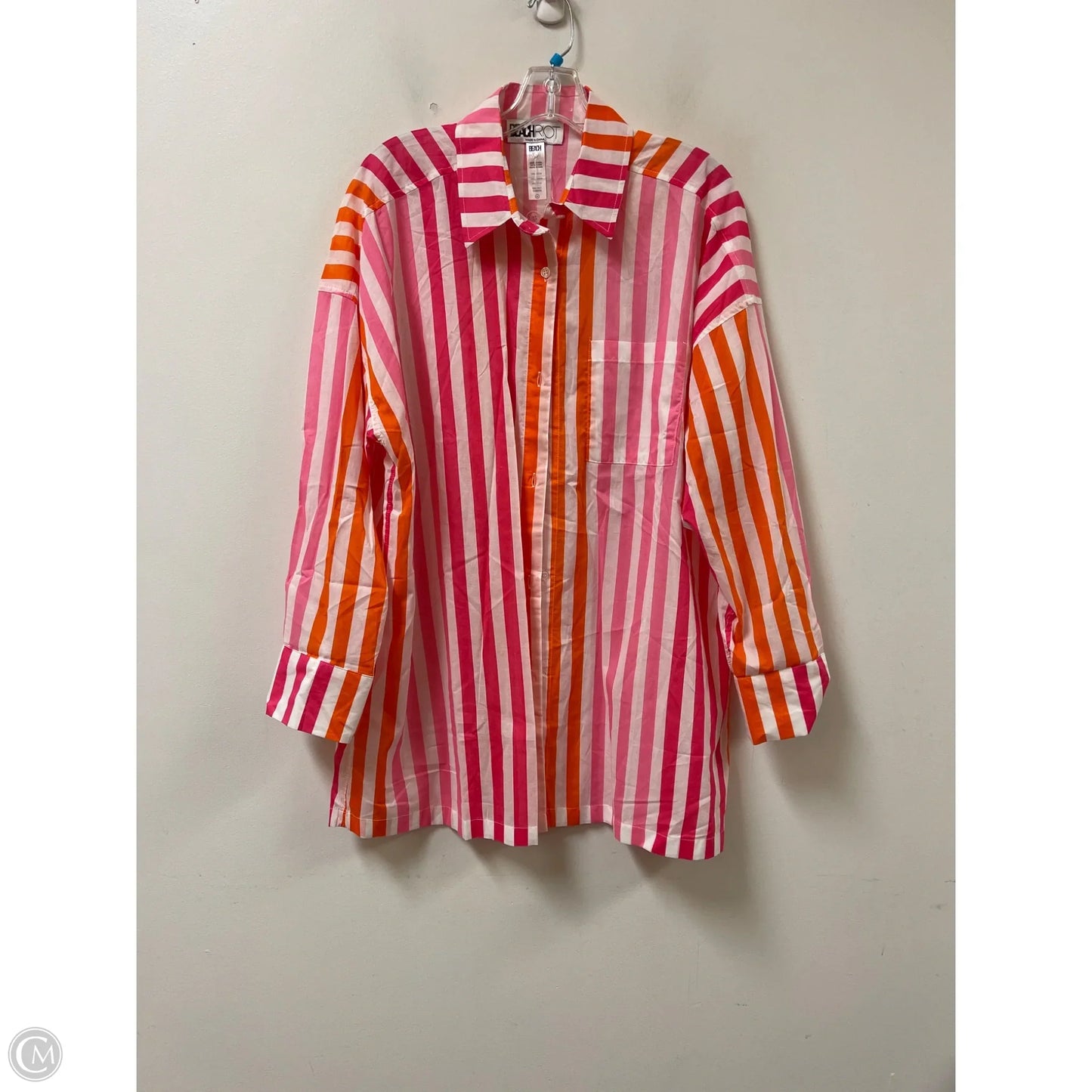 Blouse Long Sleeve By Beach Riot In Orange & Pink, Size: Xl