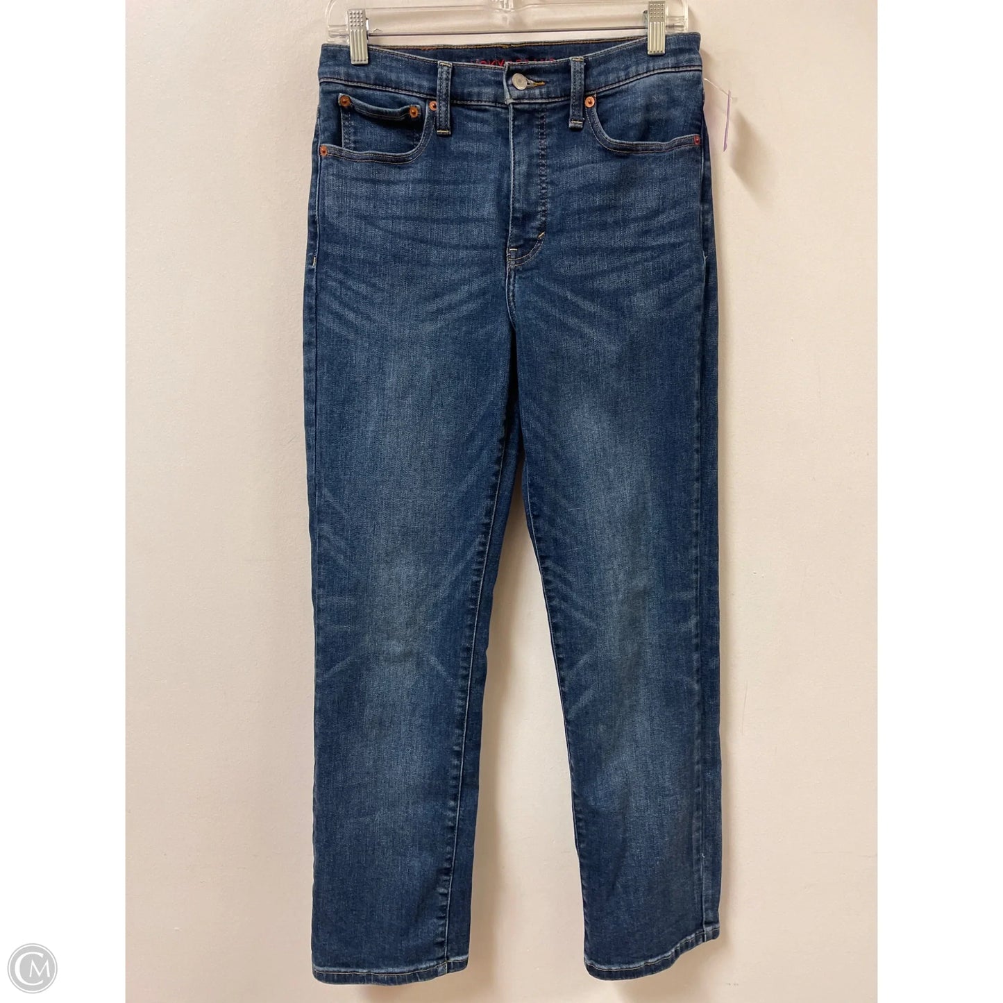 Jeans Straight By Lucky Brand In Blue Denim, Size: 10