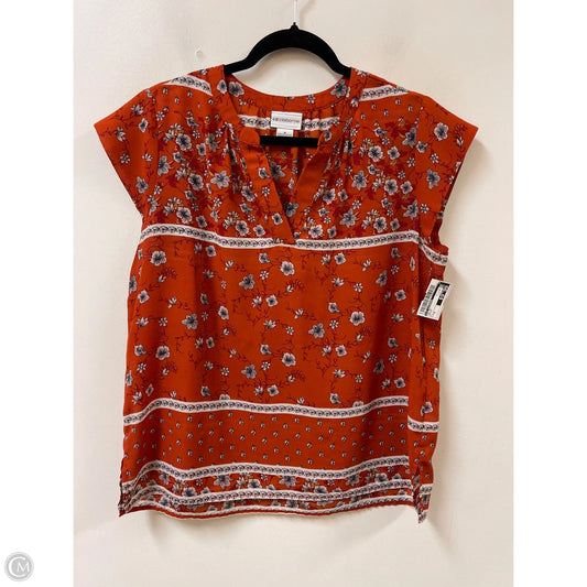Top Short Sleeve By Liz Claiborne In Orange, Size: M