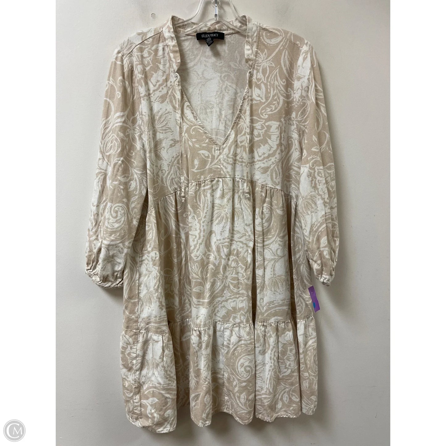 Dress Casual Short By Ellen Tracy In Cream, Size: L
