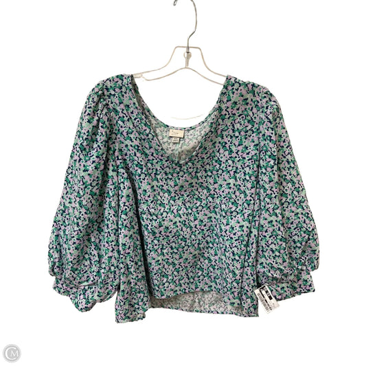 Top Long Sleeve By A New Day In Floral Print, Size: 1x