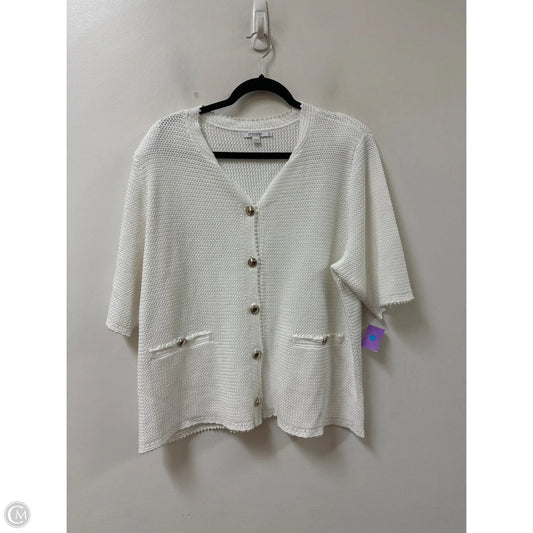 Sweater Cardigan By Chicos In White, Size: 1x