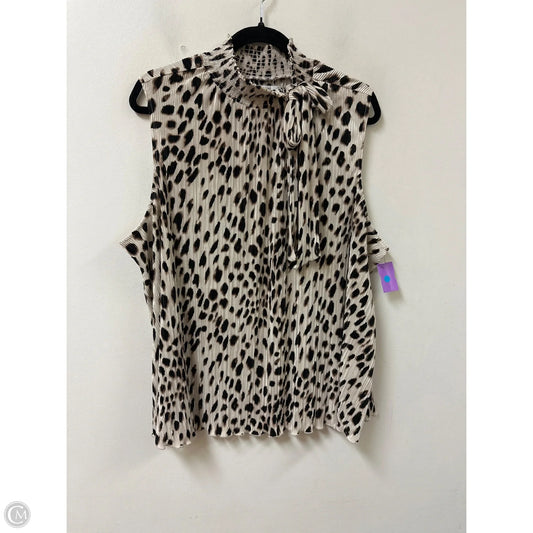 Top Sleeveless By Chicos In Leopard Print, Size: 1x