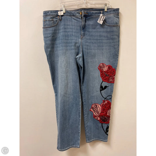 Jeans Wide Leg By Chicos In Blue Denim, Size: 20