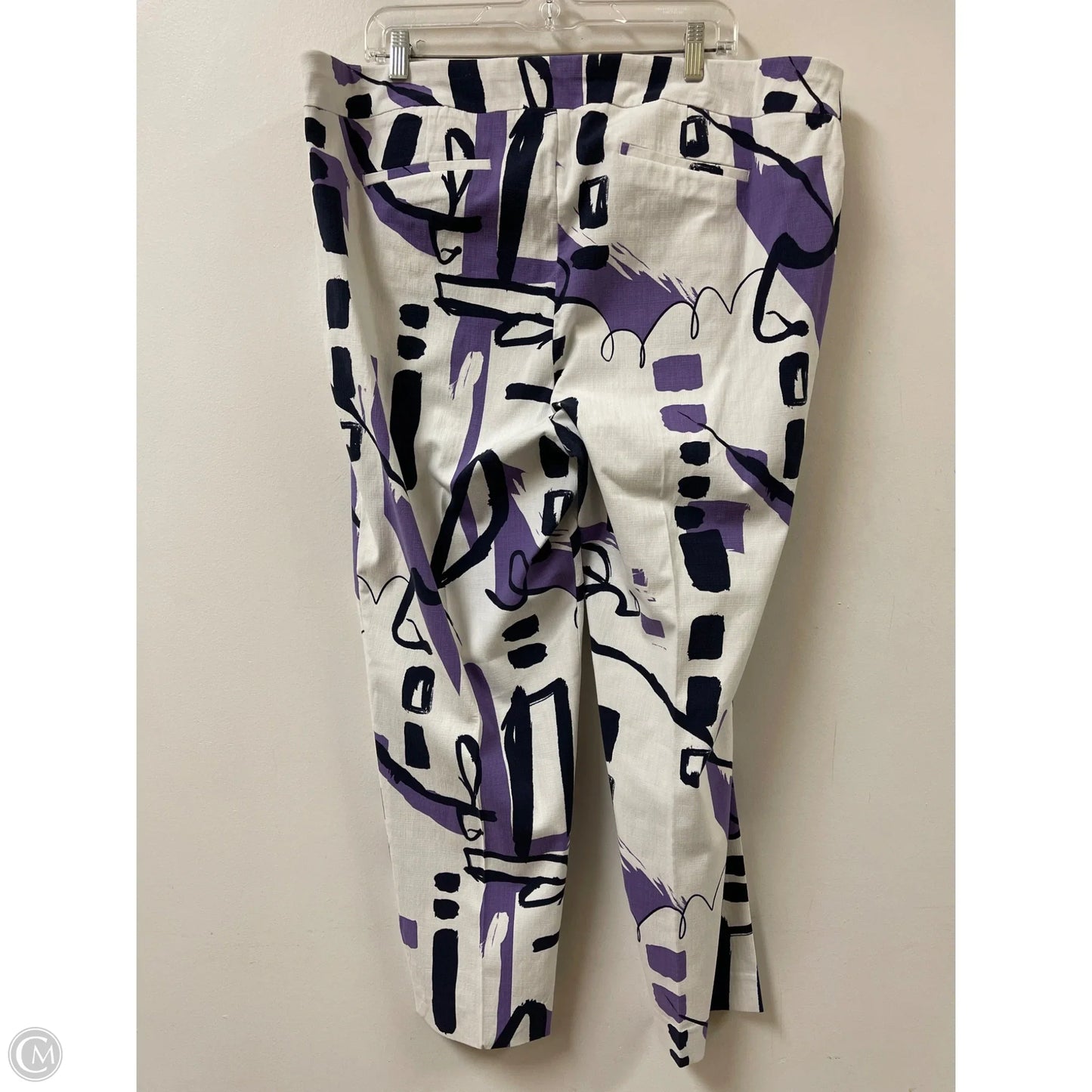 Pants Wide Leg By Chicos In Purple & White, Size: 20