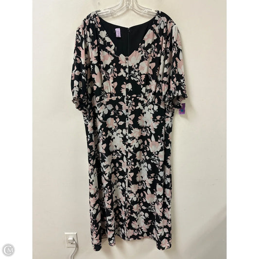 Dress Casual Maxi By Talbots In Black & Pink, Size: 2x