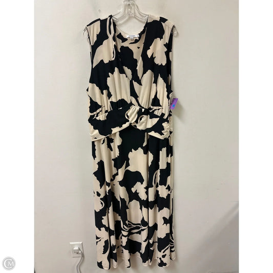 Dress Casual Maxi By Chicos In Black & Cream, Size: 1x