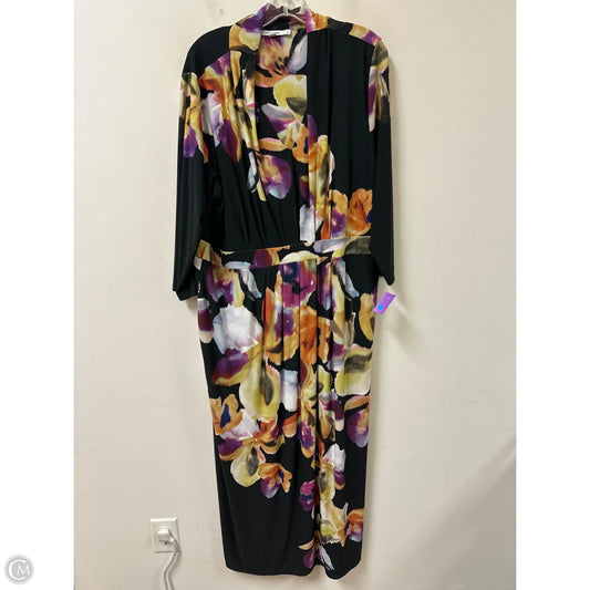 Dress Casual Maxi By Chicos In Black & Yellow, Size: 2x