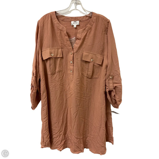 Dress Casual Short By Blu Pepper In Peach, Size: 1x