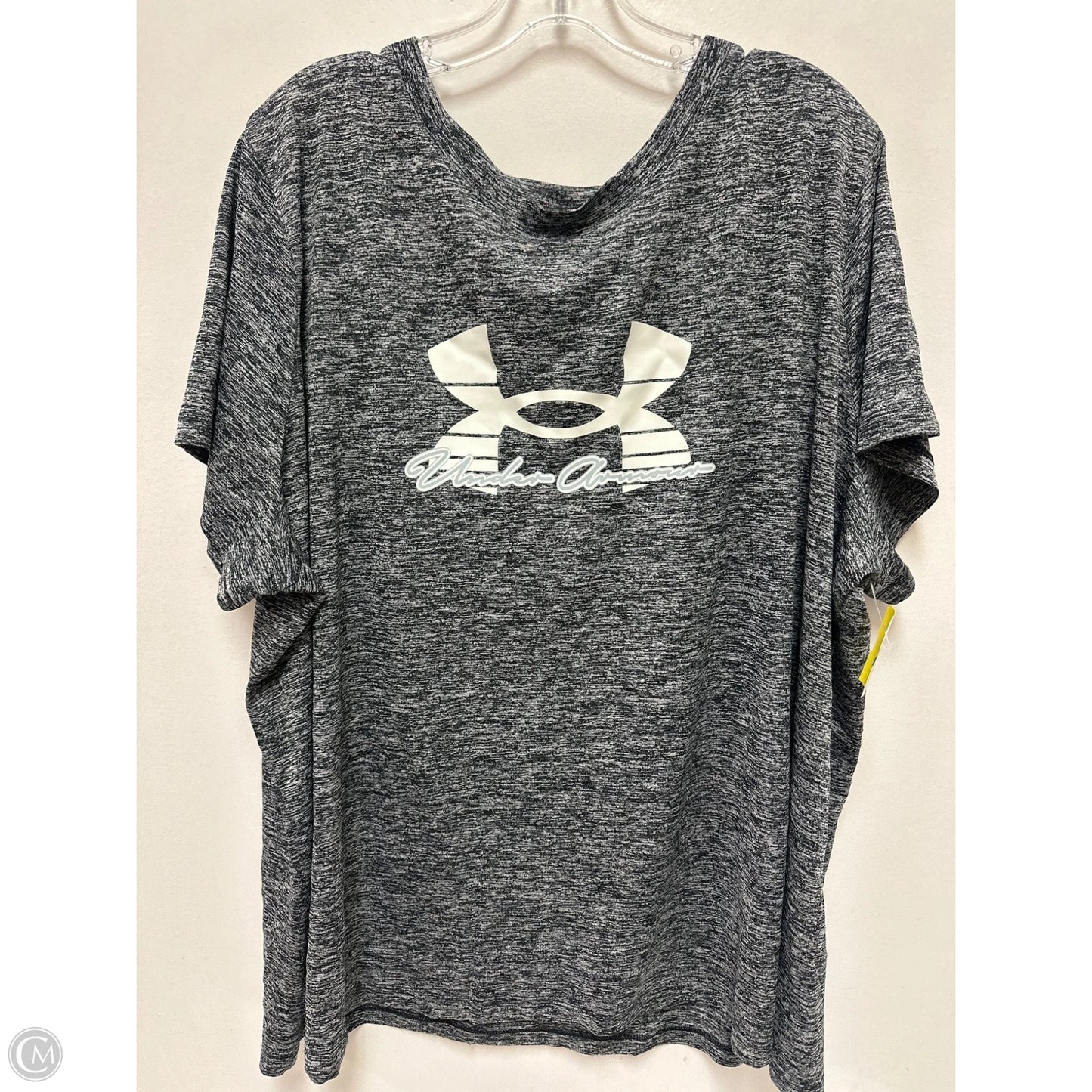 Athletic Top Short Sleeve By Under Armour In Grey, Size: 3x