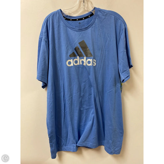 Athletic Top Short Sleeve By Adidas In Blue, Size: 2x