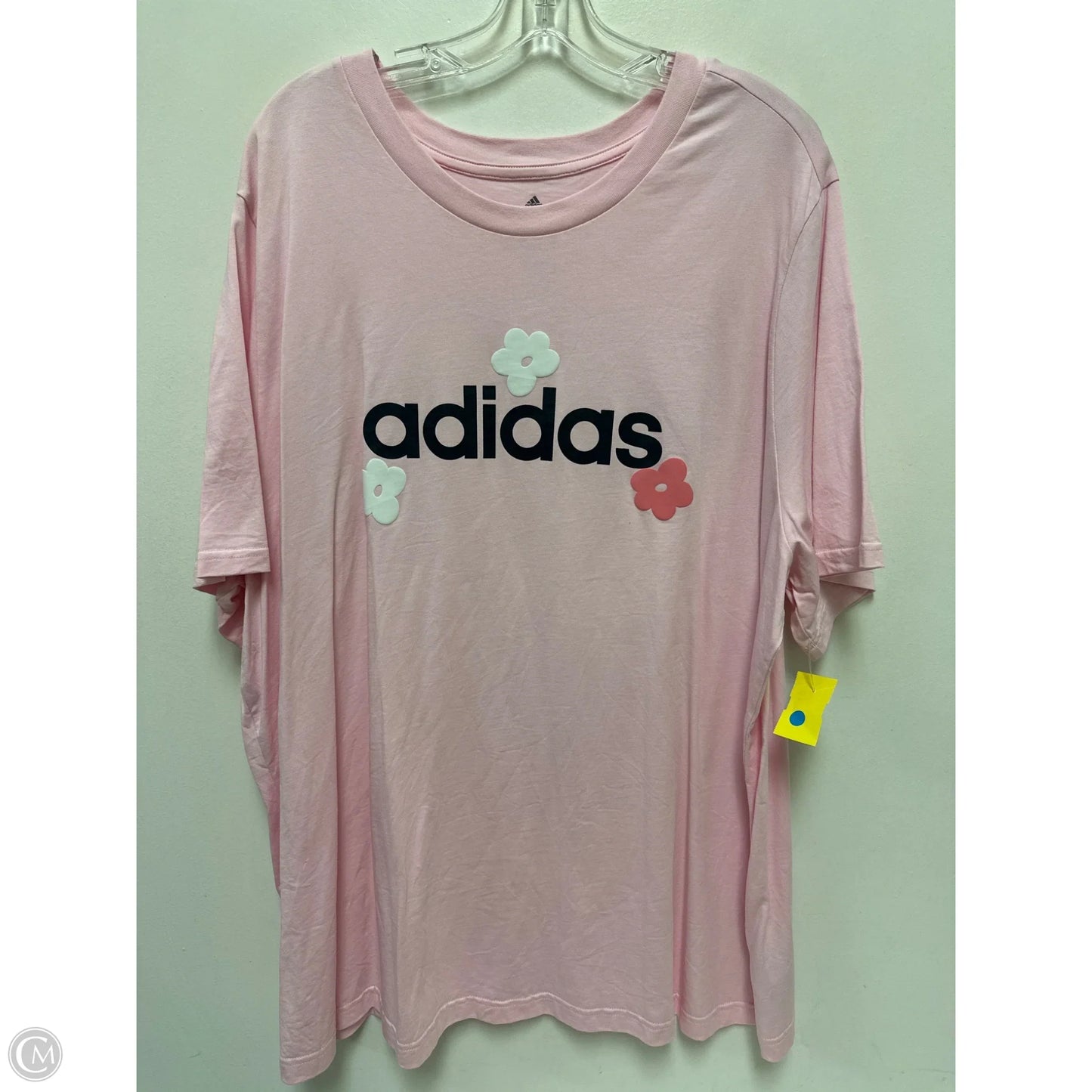 Athletic Top Short Sleeve By Adidas In Pink, Size: 4x