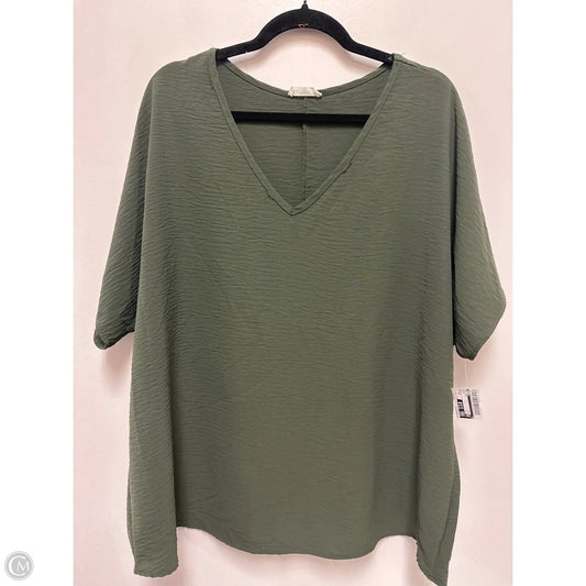 Top Short Sleeve By Entro In Green, Size: 1x