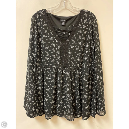 Top Long Sleeve By Torrid In Black, Size: Xl