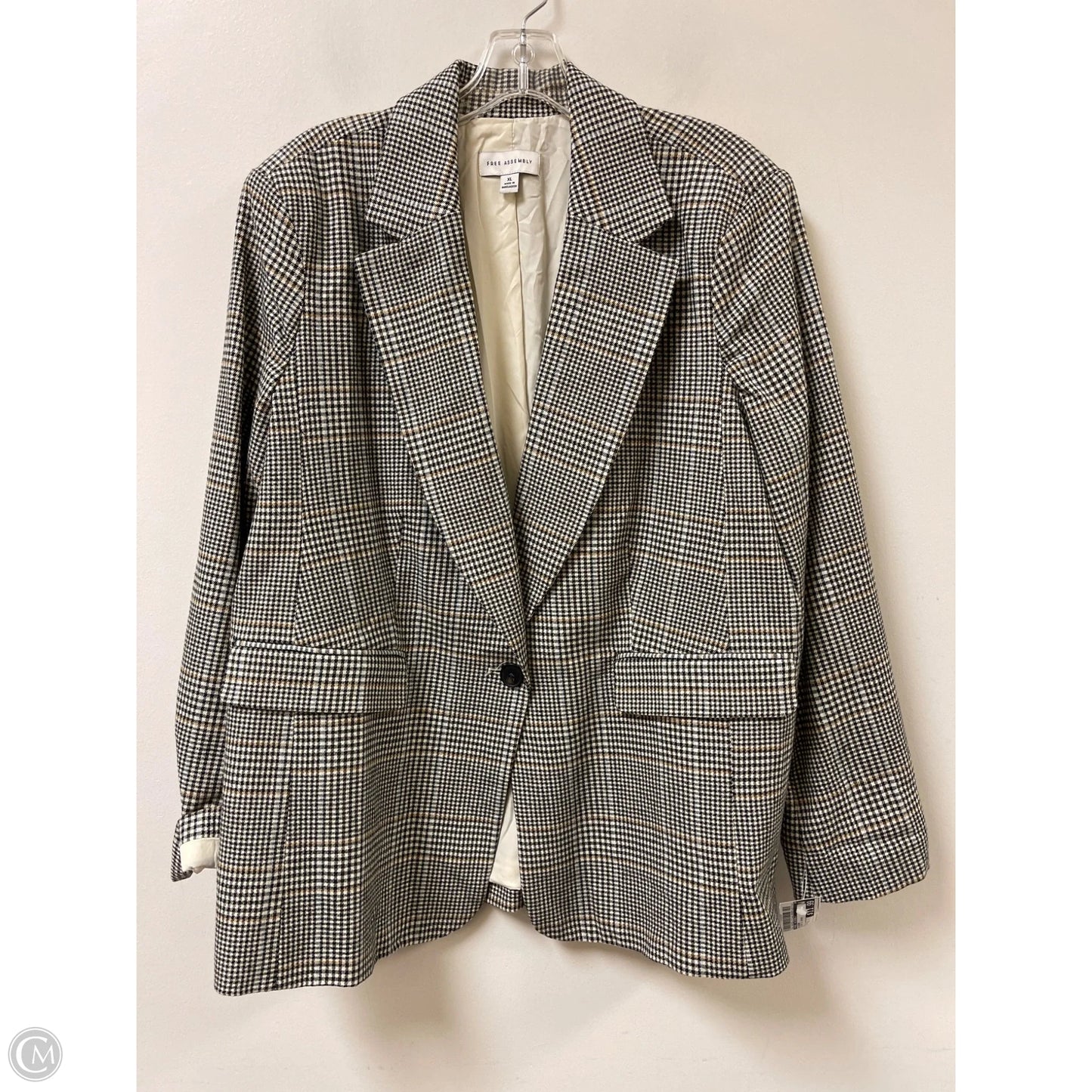 Blazer By Free Assembly In Black & Cream, Size: Xl