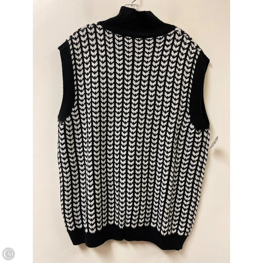 Tunic Short Sleeve By Clothes Mentor In Black & White, Size: 1x