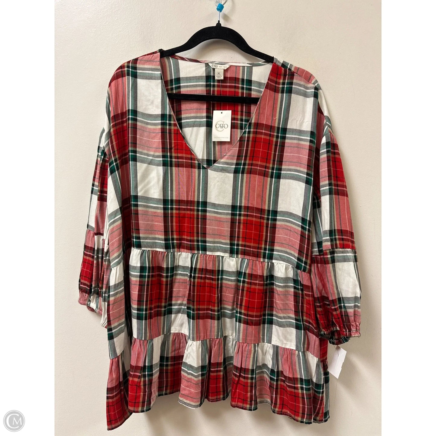 Top Short Sleeve By Cato In Multi-colored, Size: Xl