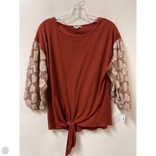 Top Long Sleeve By Entro In Orange, Size: S