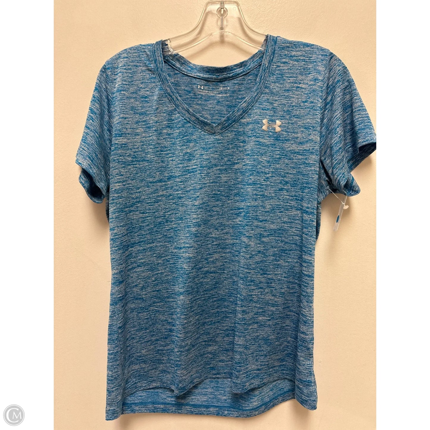 Athletic Top Short Sleeve By Under Armour In Blue, Size: L