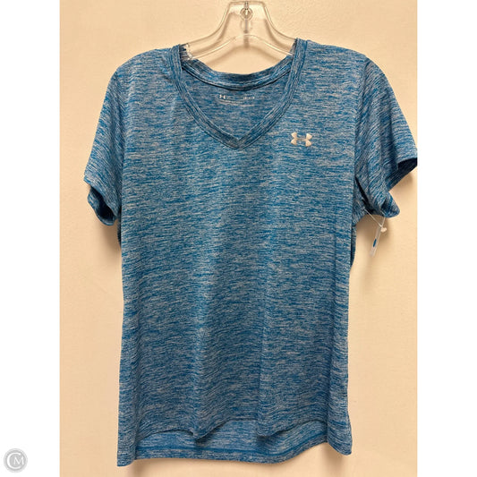 Athletic Top Short Sleeve By Under Armour In Blue, Size: L