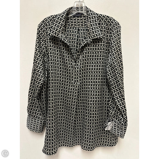 Top Long Sleeve By Clothes Mentor In Black & Cream, Size: 1x