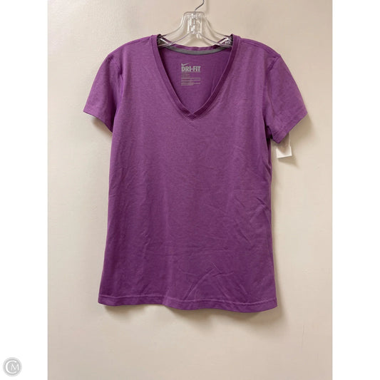 Athletic Top Short Sleeve By Nike In Purple, Size: M