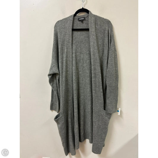 Sweater Cardigan By Express In Grey, Size: L