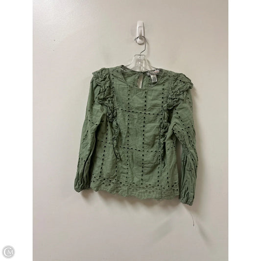 Top Long Sleeve By Flying Tomato In Green, Size: S