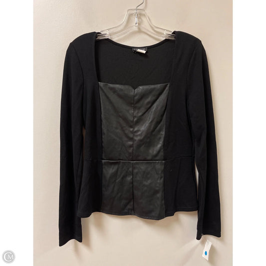 Top Long Sleeve By Venus In Black, Size: L