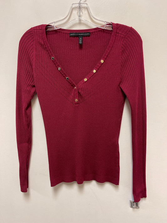 Top Long Sleeve By White House Black Market In Red, Size: Xs