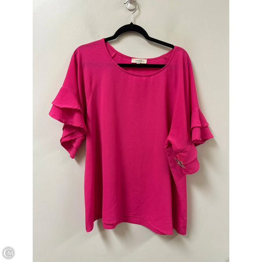 Top Short Sleeve By Umgee In Pink, Size: 1x
