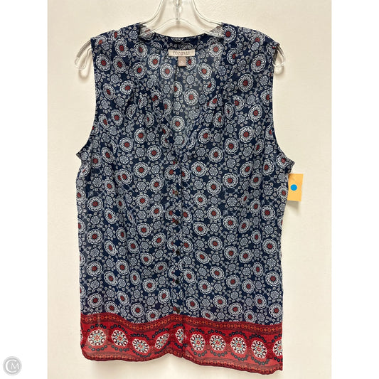 Top Sleeveless By Roz And Ali In Blue & Red, Size: Xl